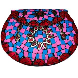 RAMLA metal mosaic handmade handbag